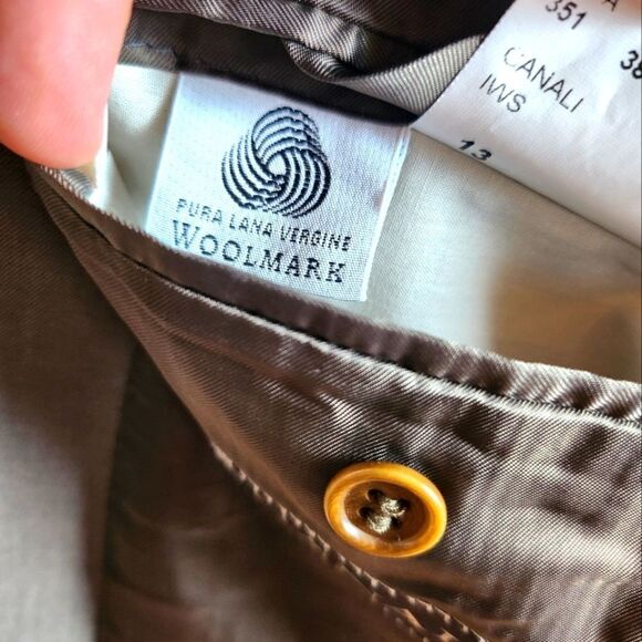 Canali Men's Wool Blazer Made in Italy Brown Size 52R - Picture 9 of 9